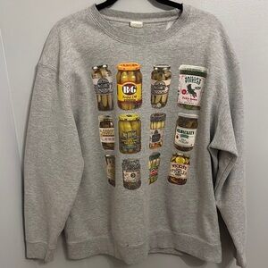 Gray Pickle Jar Graphic Sweater